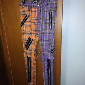 Y2k Tripp NYC plaid split bomdage pants skinny jeans